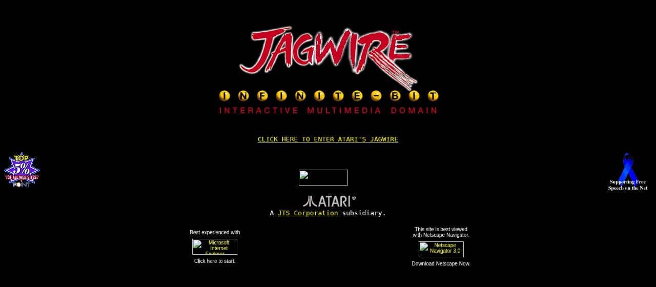 Screenshot of http://www.atari.com/ as archived Jan 17, 1998