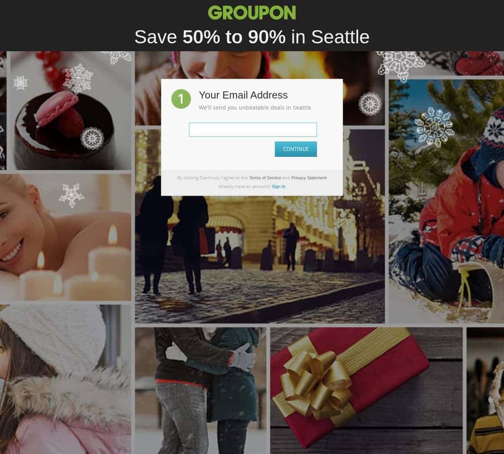 Screenshot of http://www.groupon.com/ as archived Jan 1, 2015